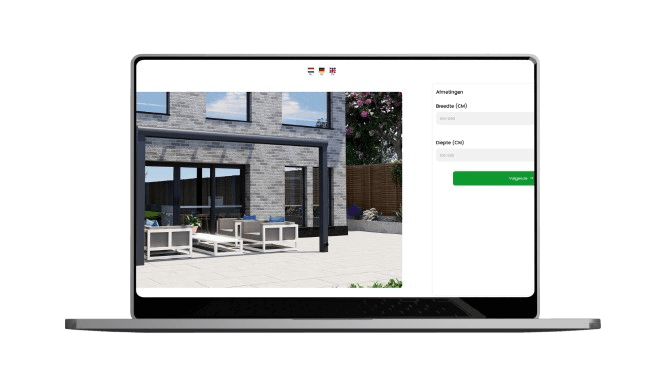 The veranda configurator on a computer screen